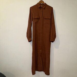 Max Studio London, Roll Sleeve Utility Maxi Shirt Dress, Size M, NWOT